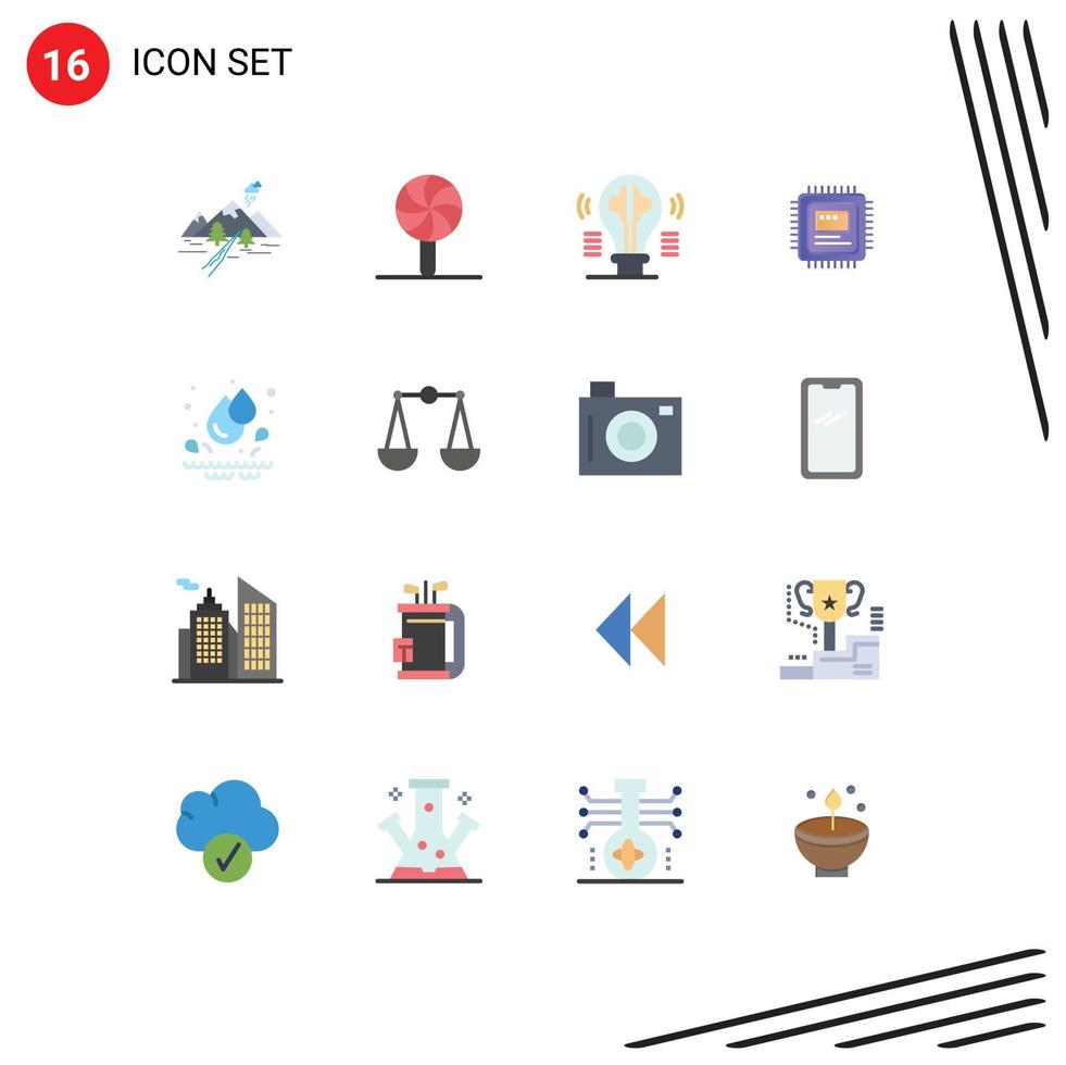 Stock Vector Icon Pack of 16 Line Signs and Symbols for hardware storage lollipop cpu idea Editable Pack of Creative Vector Design Elements