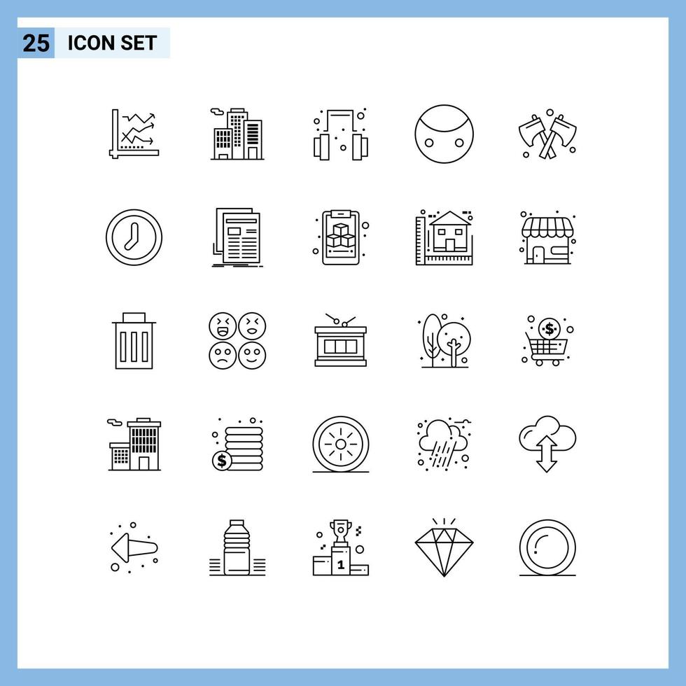 Line Pack of 25 Universal Symbols of tool symbols office symbolism greatness Editable Vector Design Elements