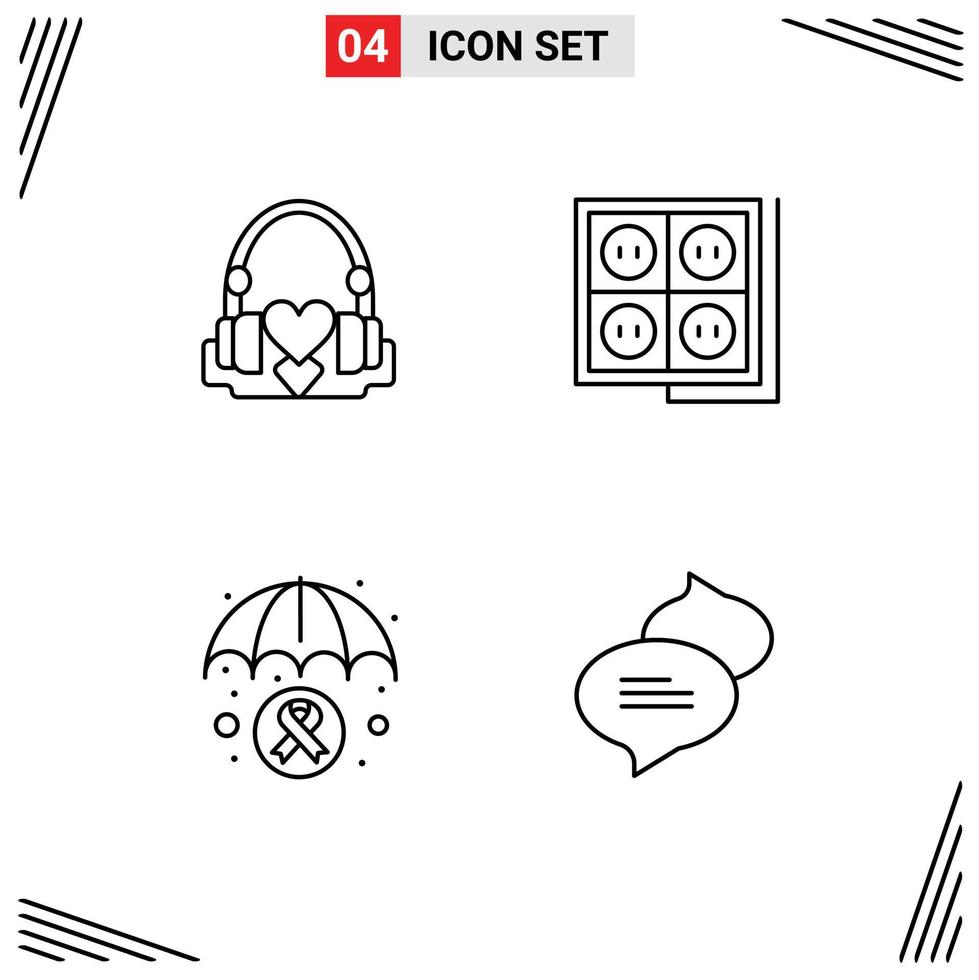 Modern Set of 4 Filledline Flat Colors and symbols such as handbag tool loving construction insurance Editable Vector Design Elements