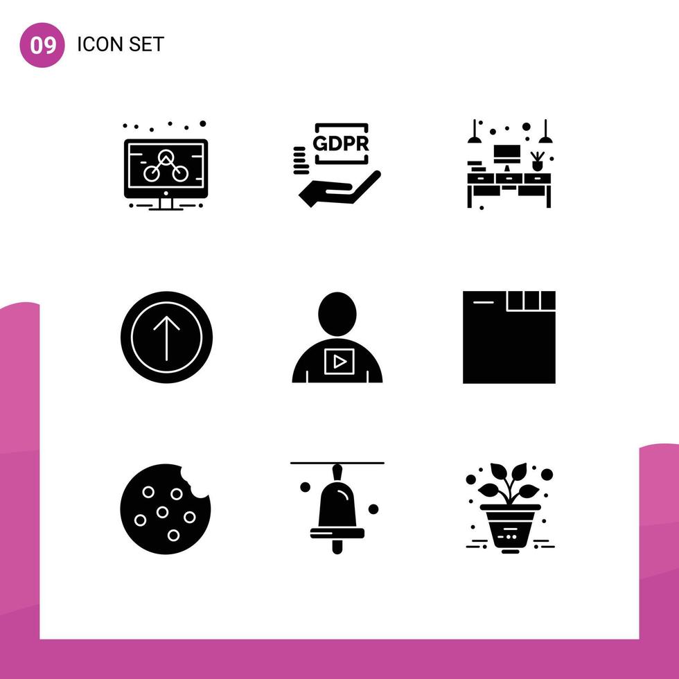 9 Creative Icons Modern Signs and Symbols of human avatar desk ui upload Editable Vector Design Elements