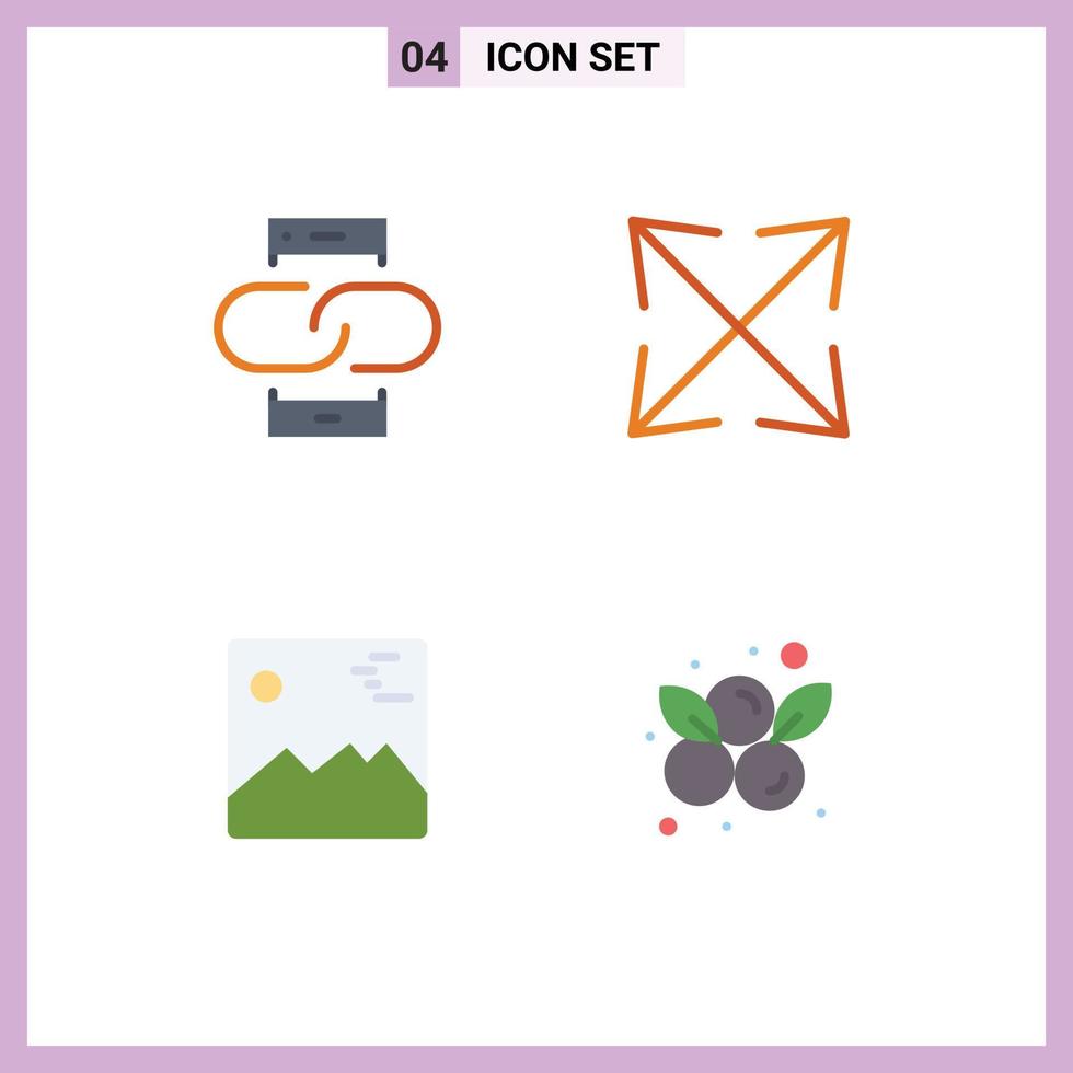 Pictogram Set of 4 Simple Flat Icons of contact image message scale canada Editable Vector Design Elements