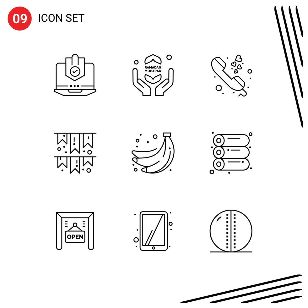 9 Creative Icons Modern Signs and Symbols of flag celebrate fast phone call communication Editable Vector Design Elements