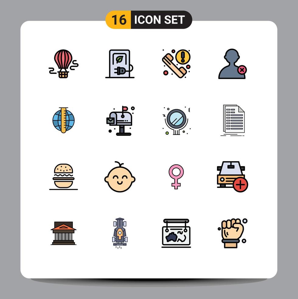 Set of 16 Modern UI Icons Symbols Signs for analysis user vehicle man news Editable Creative Vector Design Elements