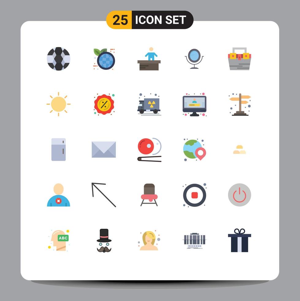 25 Flat Color concept for Websites Mobile and Apps toolkit construction desk box fashion Editable Vector Design Elements