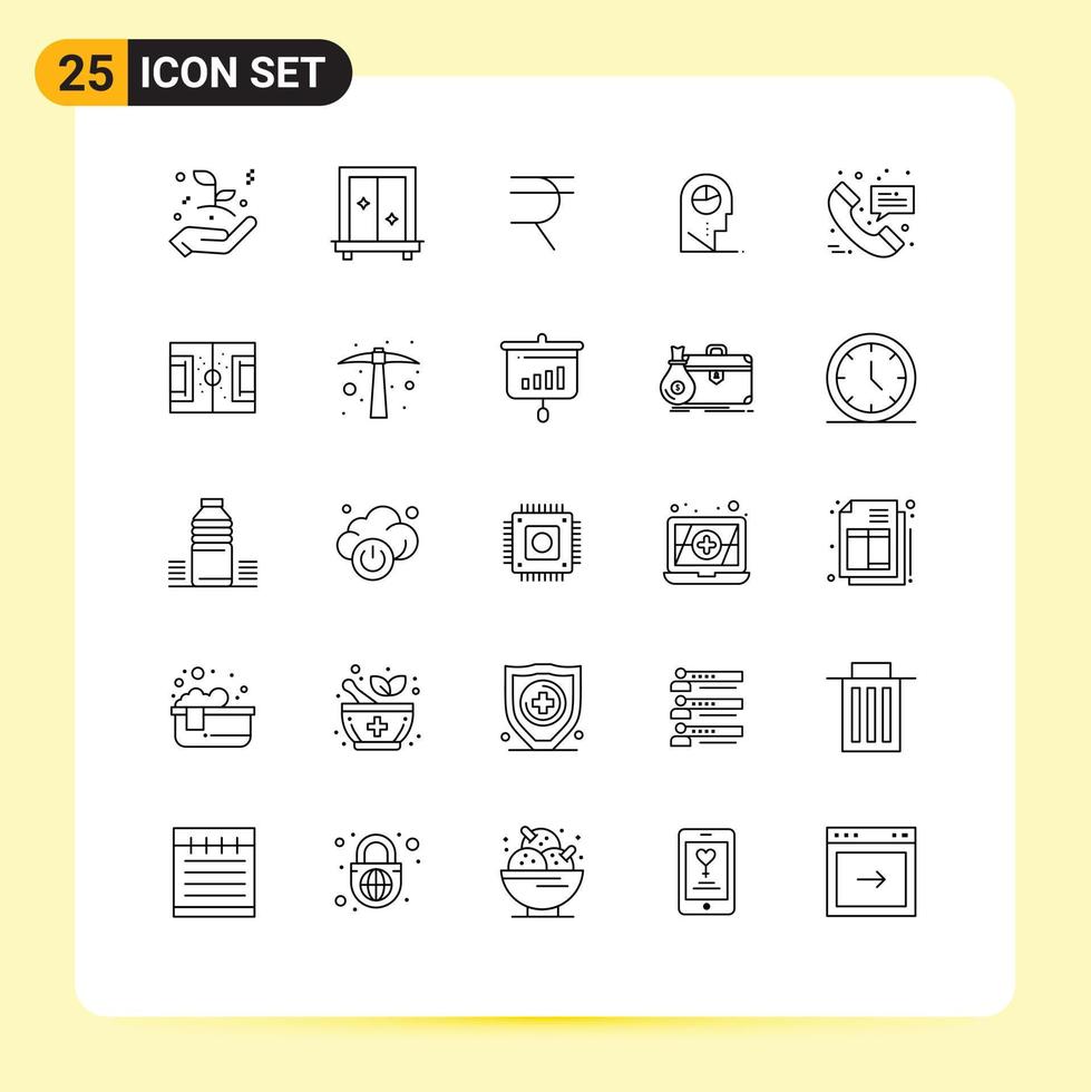 Set of 25 Vector Lines on Grid for medical call rupee hat profile Editable Vector Design Elements