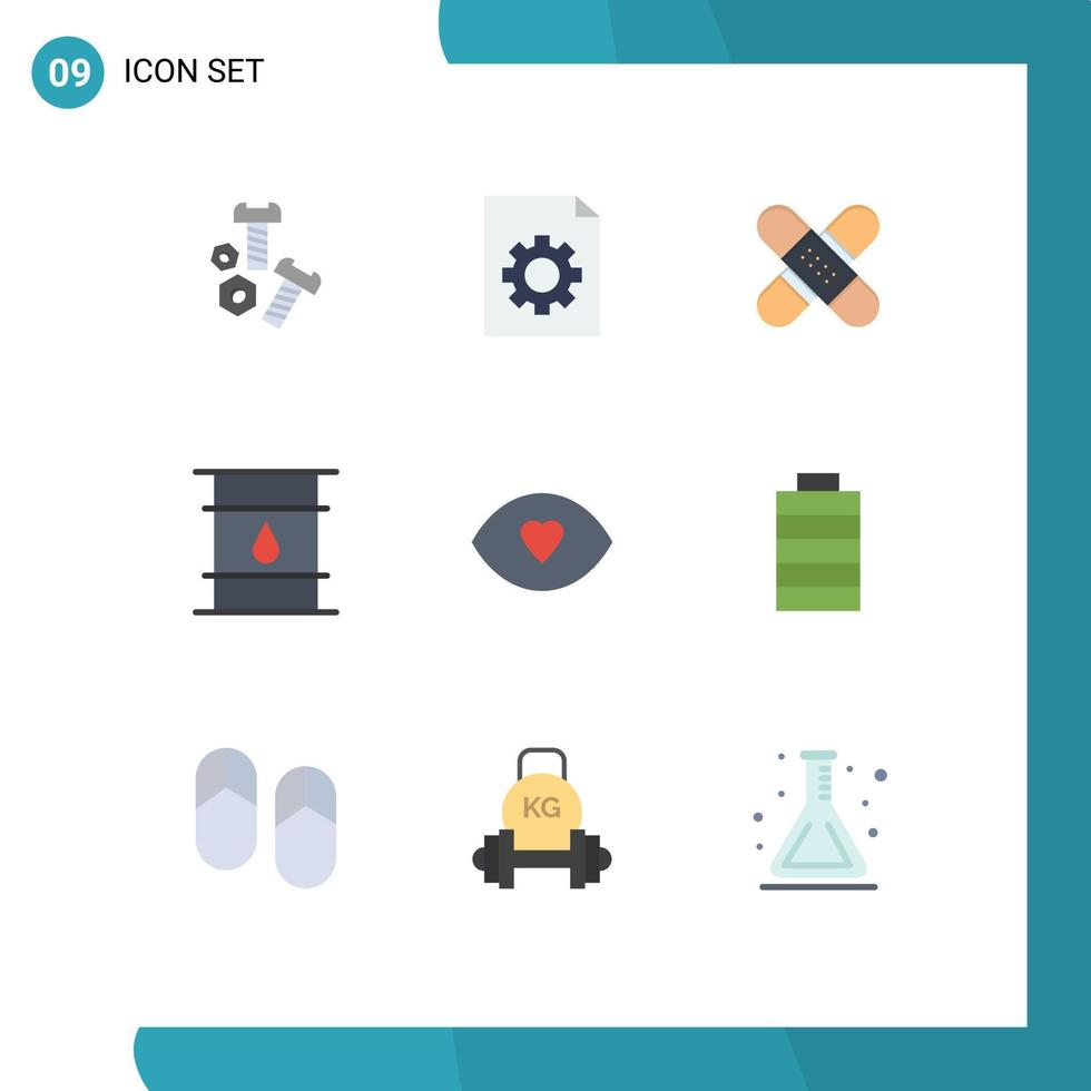 9 Universal Flat Colors Set for Web and Mobile Applications logistic cylinder band container tape Editable Vector Design Elements