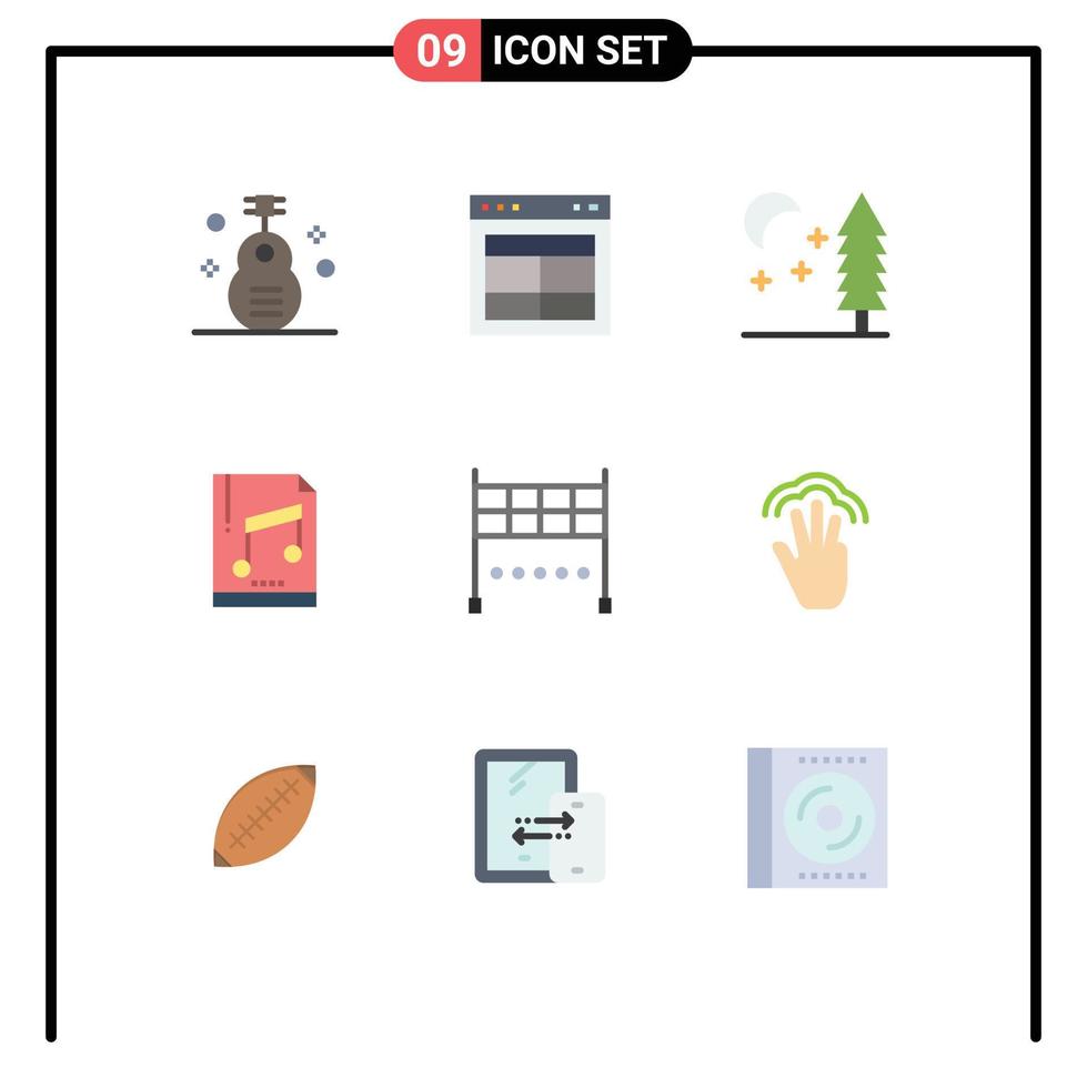 Set of 9 Modern UI Icons Symbols Signs for finish file text computer tree Editable Vector Design Elements