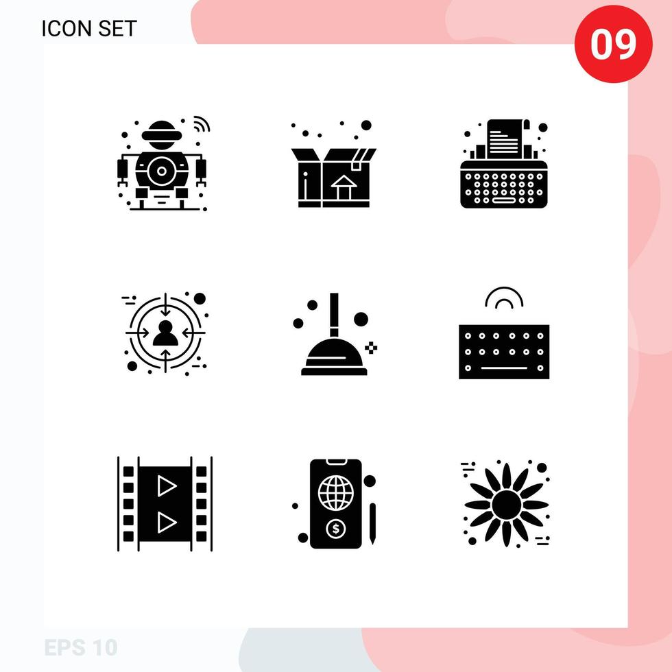 9 Creative Icons Modern Signs and Symbols of improvement target keys customer audience Editable Vector Design Elements