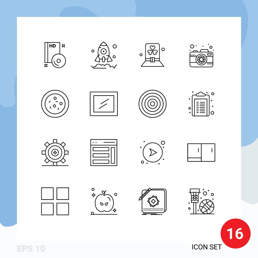 16 Thematic Vector Outlines and Editable Symbols of bacteria picture costume photography patrick Editable Vector Design Elements