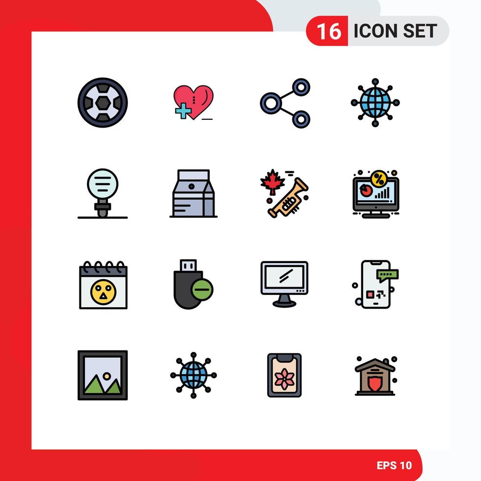 dieciséis creativo íconos moderno señales y símbolos de química servidor conectar red social editable creativo vector diseño elementos