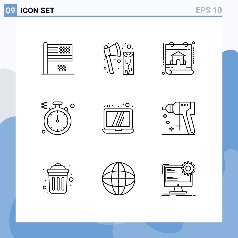 9 Thematic Vector Outlines and Editable Symbols of computer direction tool compass property Editable Vector Design Elements