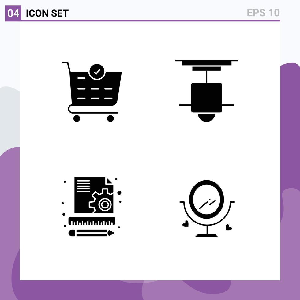 Mobile Interface Solid Glyph Set of Pictograms of buy management decor lamp merroir Editable Vector Design Elements