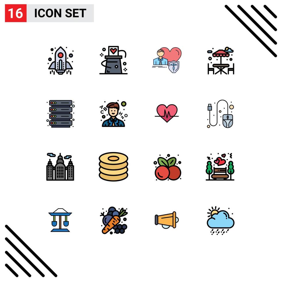 16 Creative Icons Modern Signs and Symbols of hosting water trick table protect Editable Creative Vector Design Elements