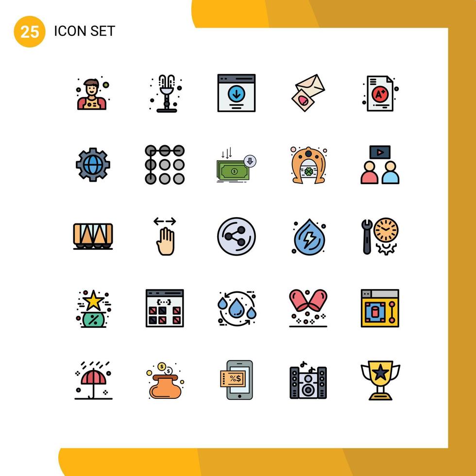 Stock Vector Icon Pack of 25 Line Signs and Symbols for a easter download egg massege Editable Vector Design Elements