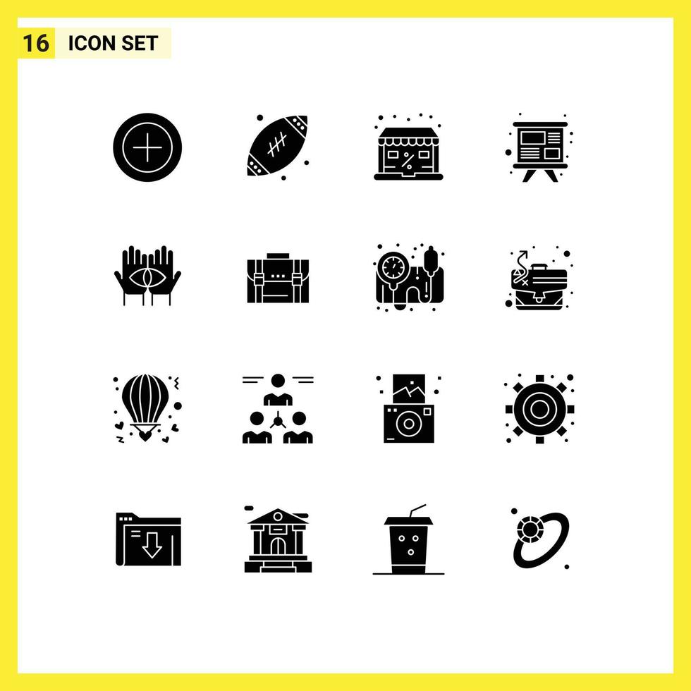 16 Solid Glyph concept for Websites Mobile and Apps medium conspiracy online training study Editable Vector Design Elements