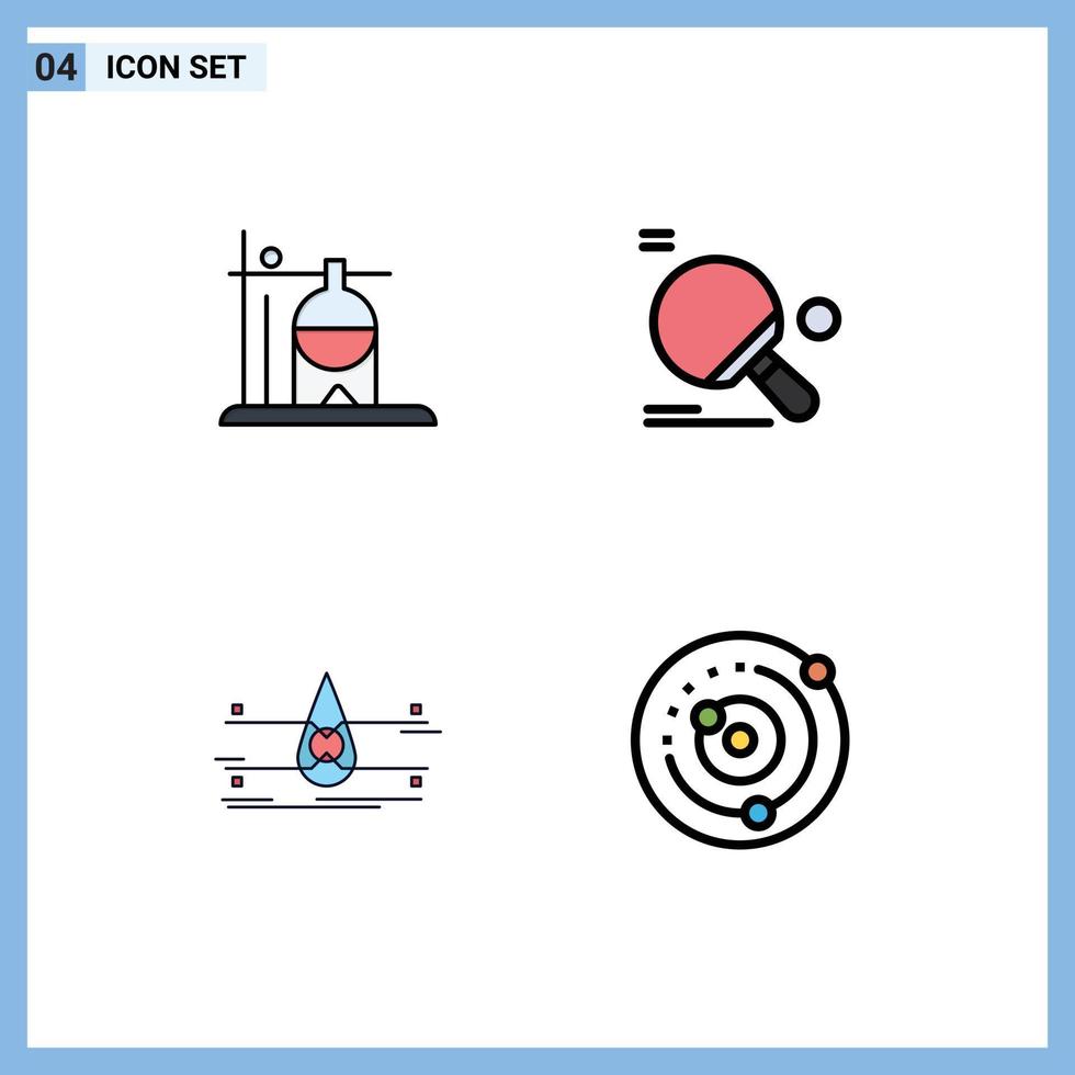 4 4 creativo íconos moderno señales y símbolos de cuidado de la salud agua transfusión mesa tenis limpiar editable vector diseño elementos