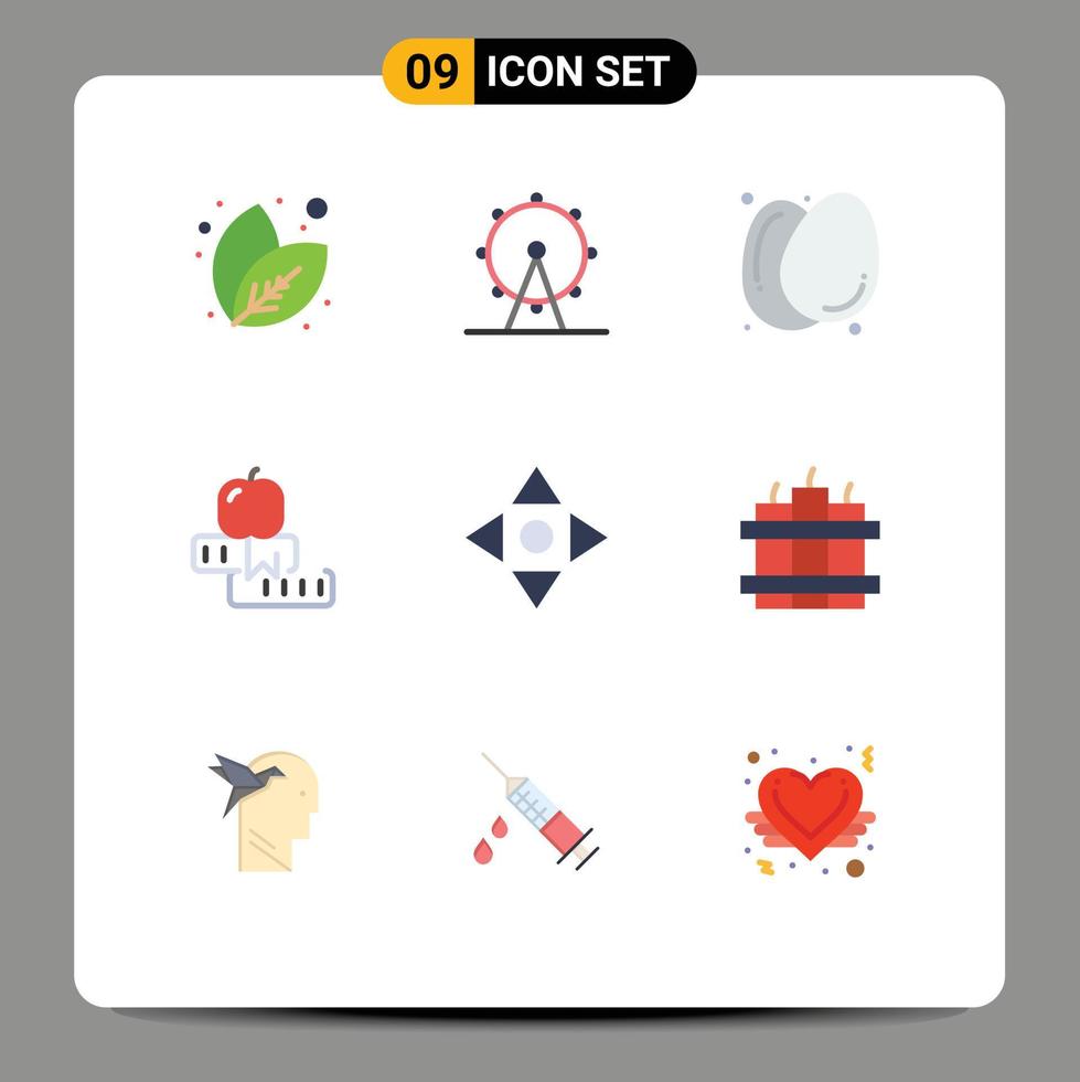 Universal Icon Symbols Group of 9 Modern Flat Colors of move university eggs study knowledge Editable Vector Design Elements