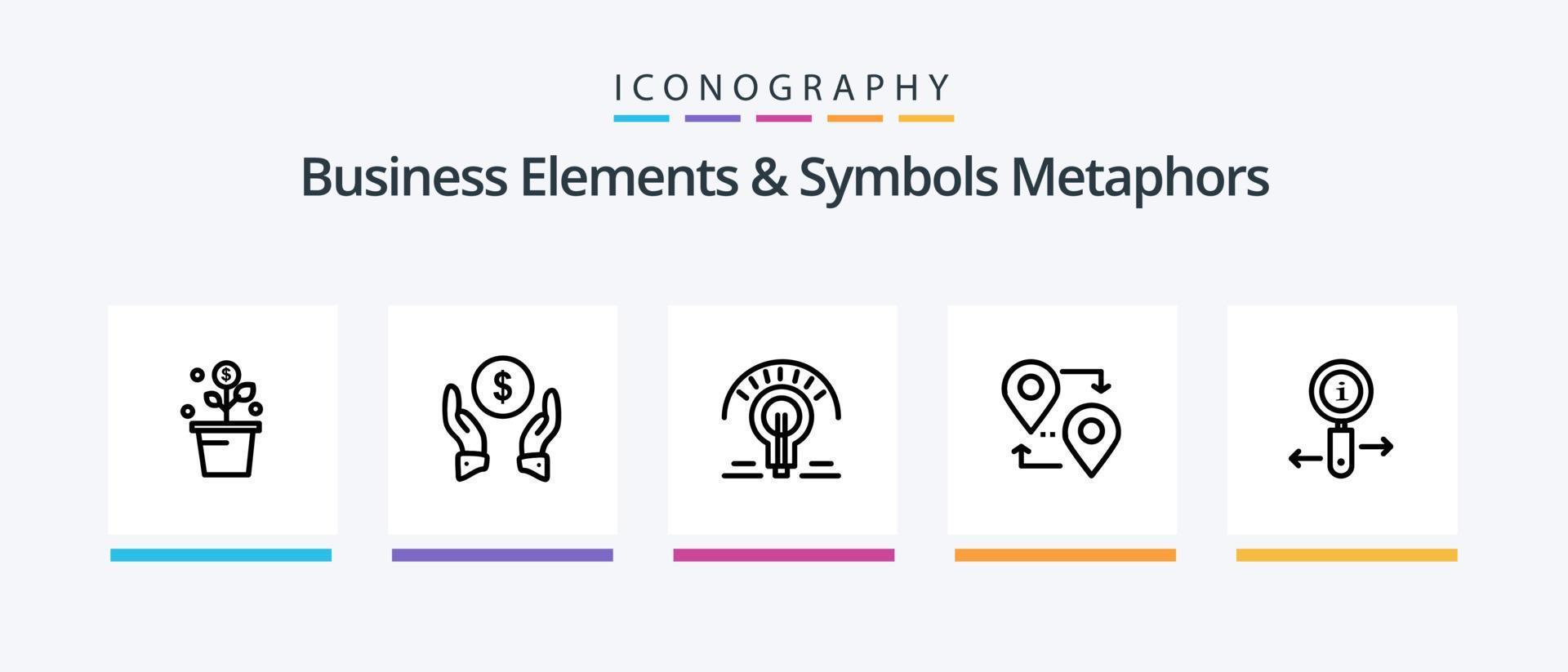 Business Elements And Symbols Metaphors Line 5 Icon Pack Including headoffice. office. item. building. success. Creative Icons Design vector