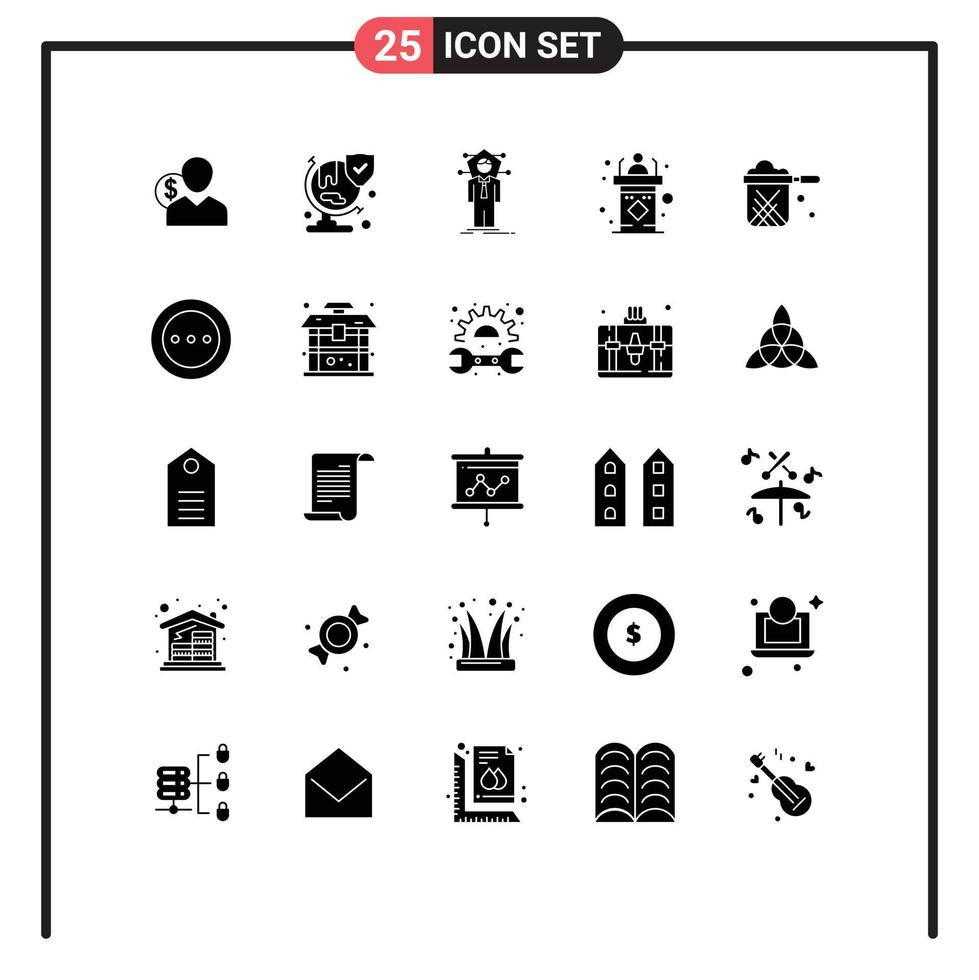 Universal Icon Symbols Group of 25 Modern Solid Glyphs of dais solution insurance network connection Editable Vector Design Elements