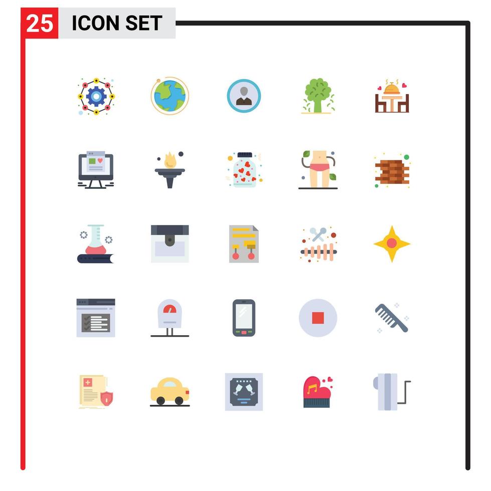 Modern Set of 25 Flat Colors and symbols such as apple tree tree avatar user person Editable Vector Design Elements