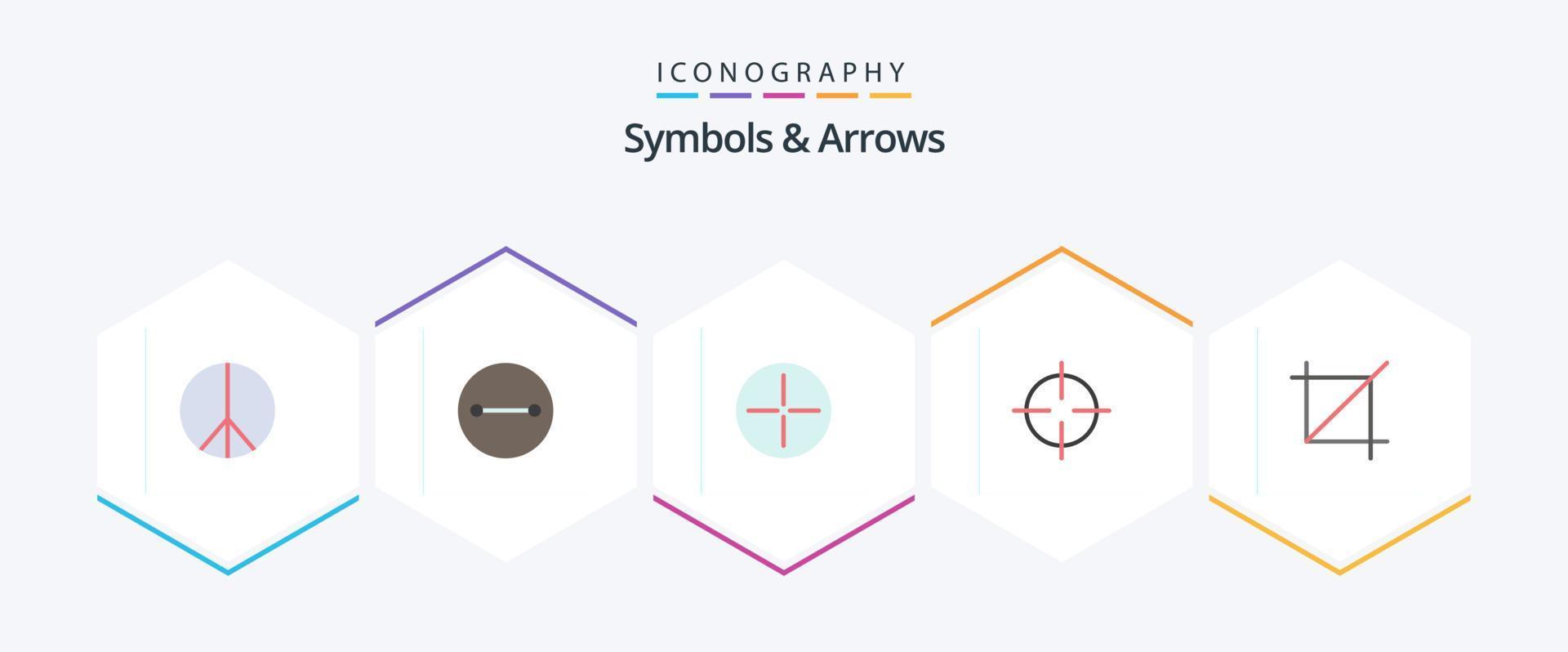 Symbols and Arrows 25 Flat icon pack including . symbolism. . symbols vector