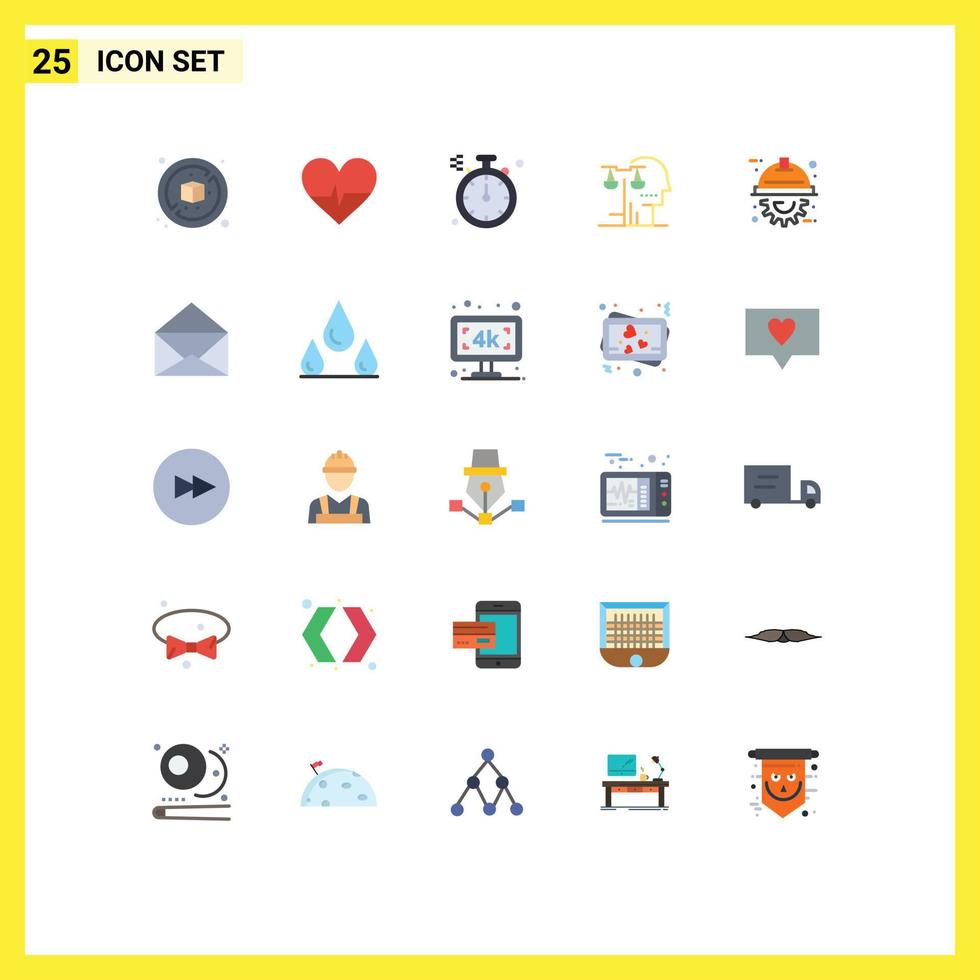 25 Thematic Vector Flat Colors and Editable Symbols of project engineer north automation judgment Editable Vector Design Elements