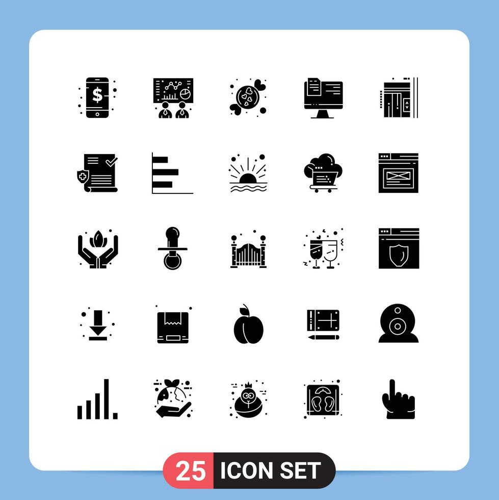 25 Universal Solid Glyph Signs Symbols of lift elevator love online file Editable Vector Design Elements