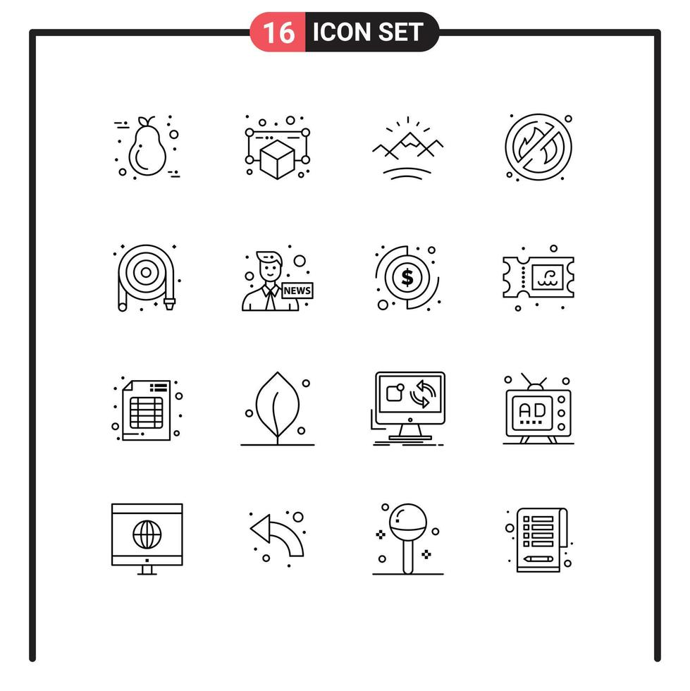 16 Outline concept for Websites Mobile and Apps mechanical place point no canada Editable Vector Design Elements