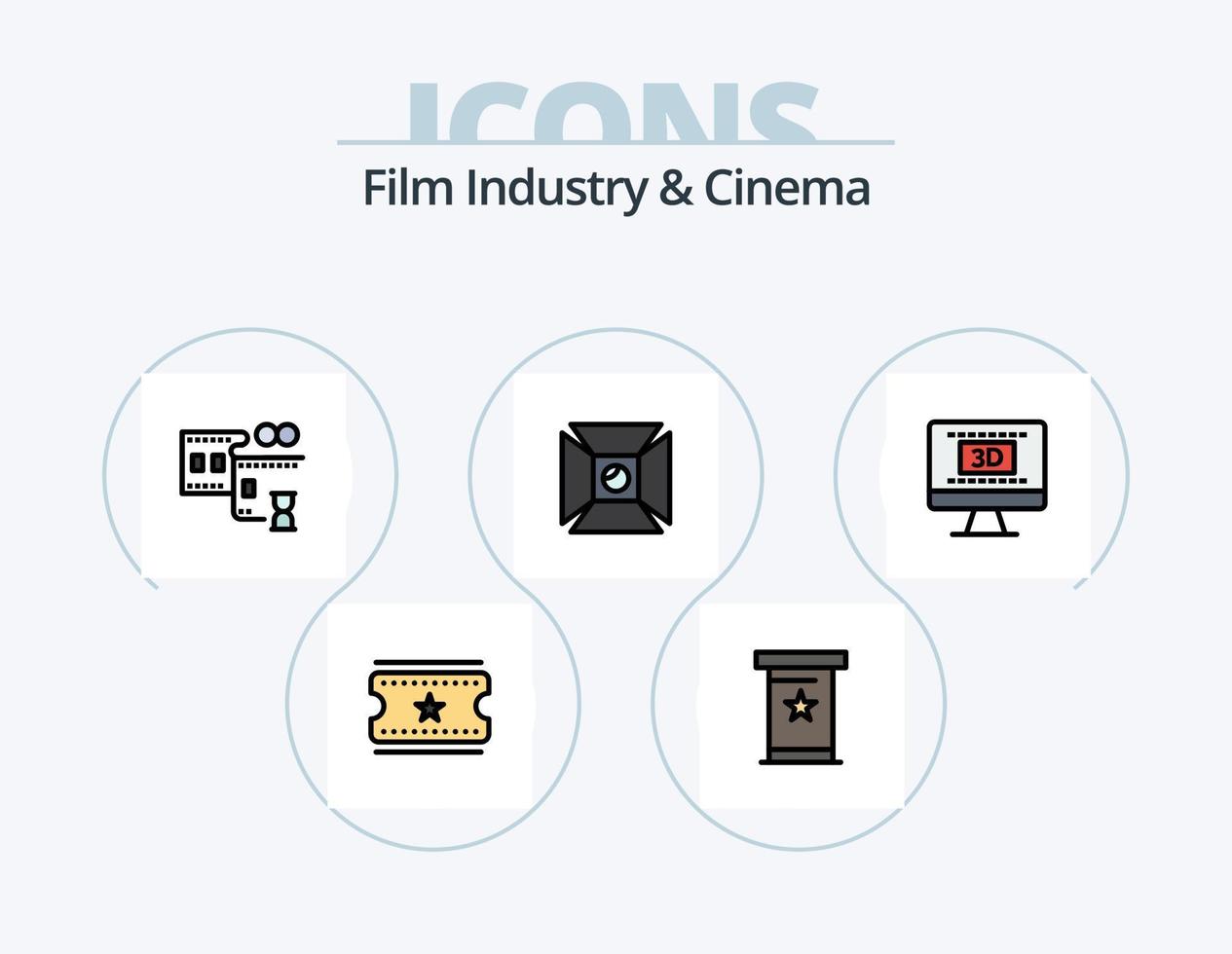 Cenima Line Filled Icon Pack 5 Icon Design. . error message. comment vector