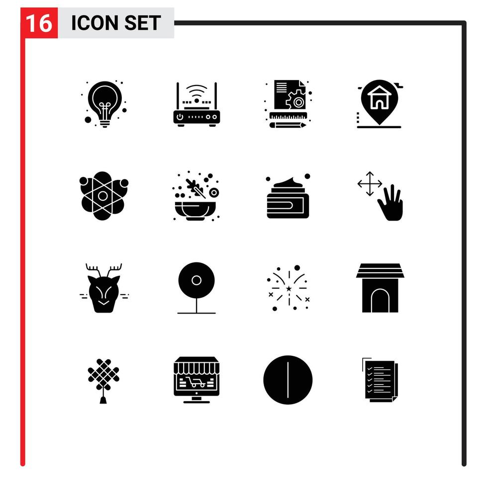16 Creative Icons Modern Signs and Symbols of atom house internet home seo Editable Vector Design Elements
