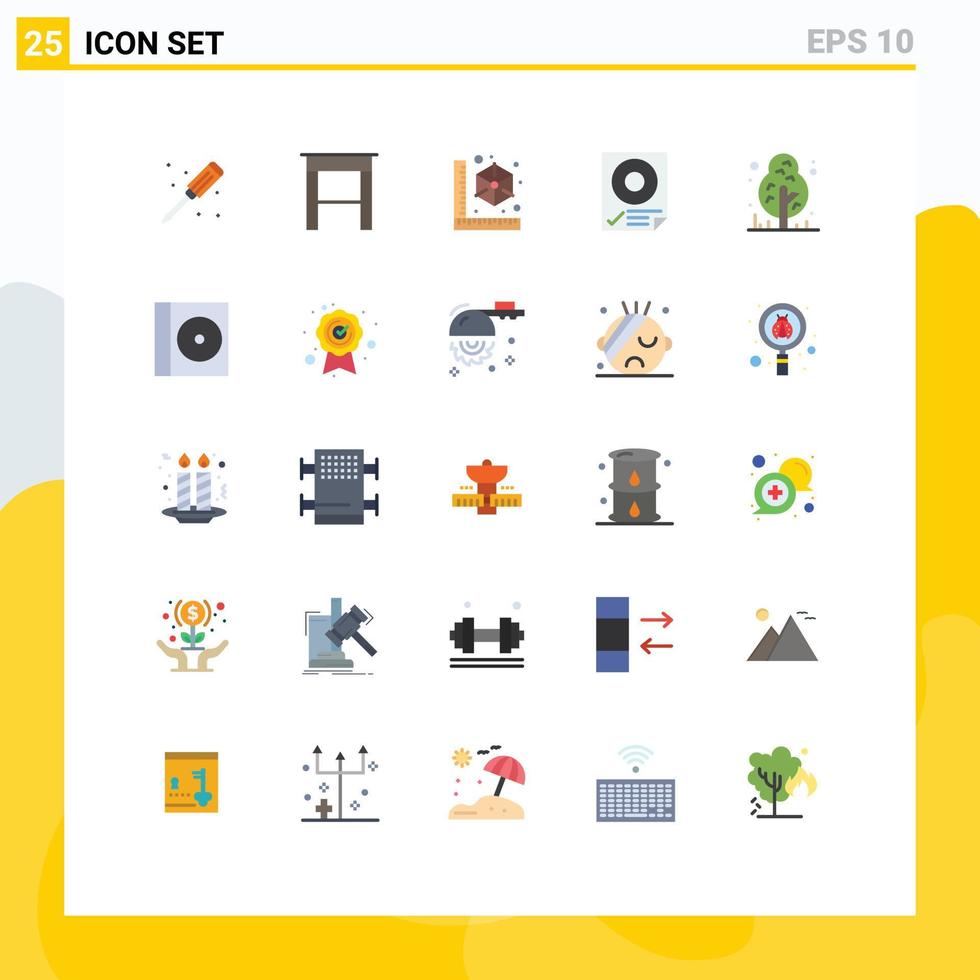 Mobile Interface Flat Color Set of 25 Pictograms of forest paper gadget page data Editable Vector Design Elements