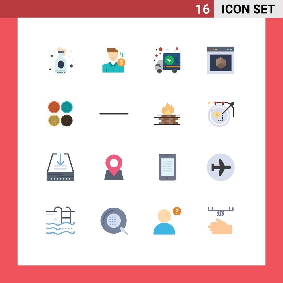 moderno conjunto de dieciséis plano colores y símbolos tal como elemento solicitud pago camión Envío editable paquete de creativo vector diseño elementos