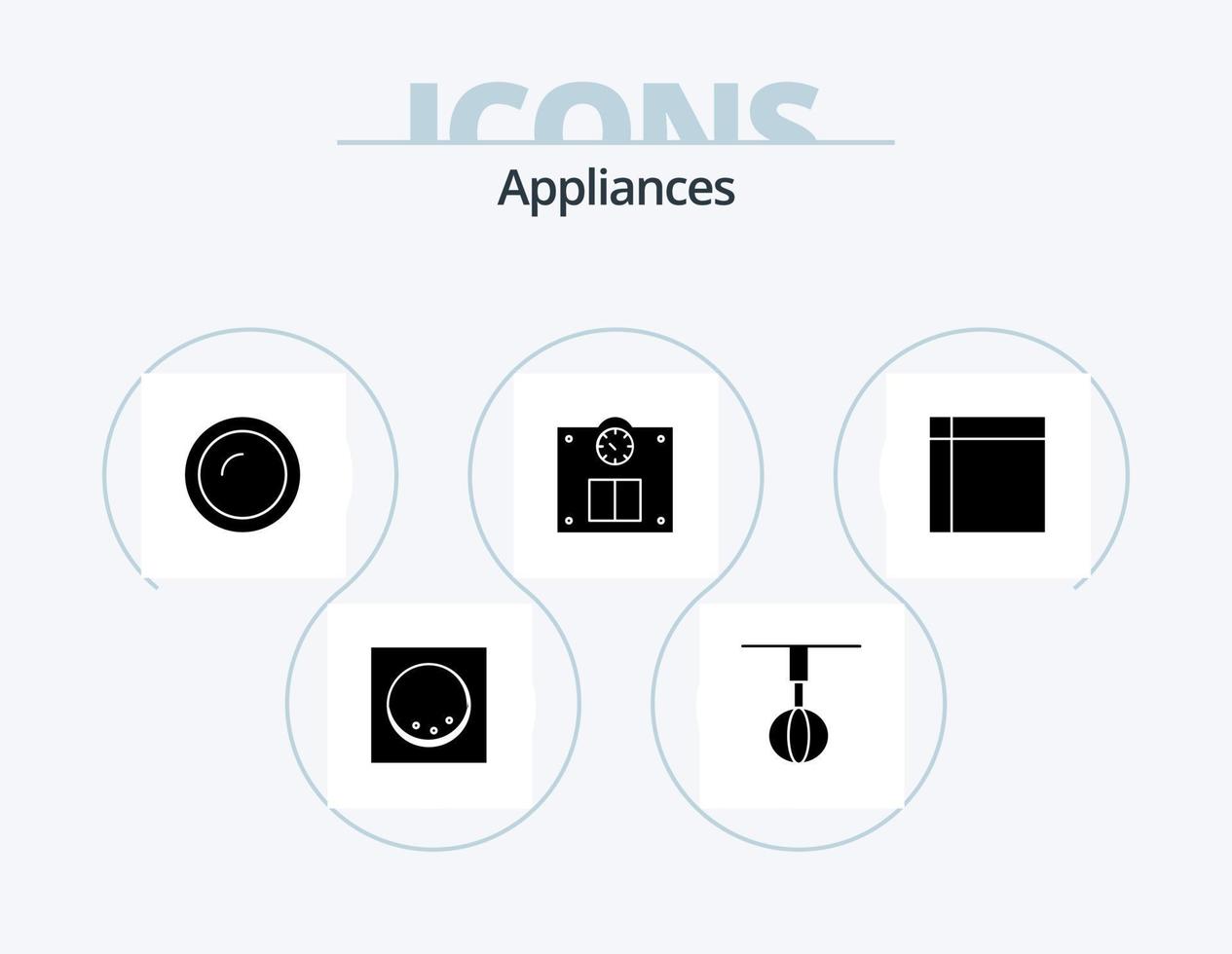 Appliances Glyph Icon Pack 5 Icon Design. home. appliances. cooking. weight. floor vector