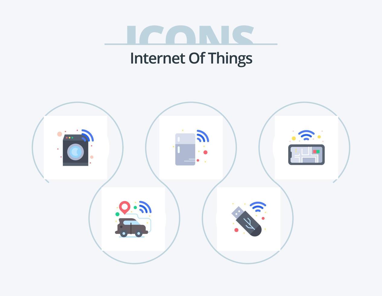 Internet Of Things Flat Icon Pack 5 Icon Design. . phone. smart. mobile. technology vector