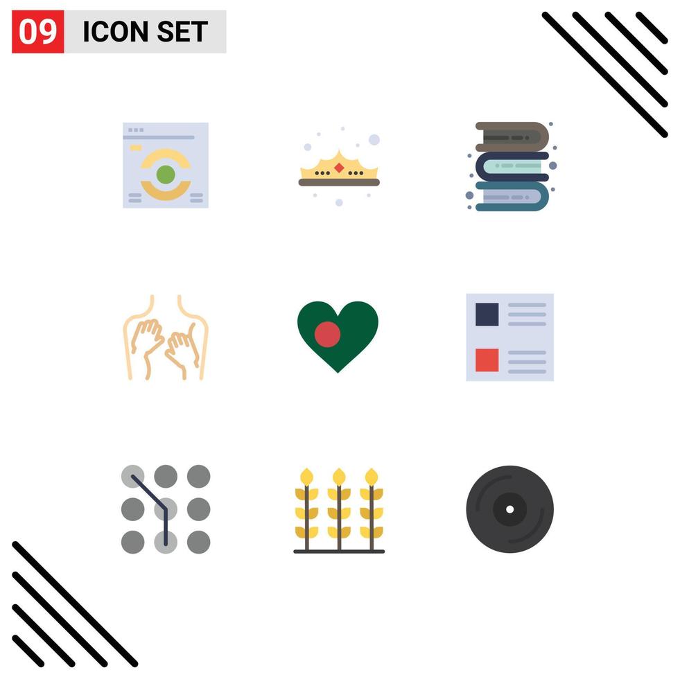 9 Creative Icons Modern Signs and Symbols of heart spa books sexy beauty Editable Vector Design Elements