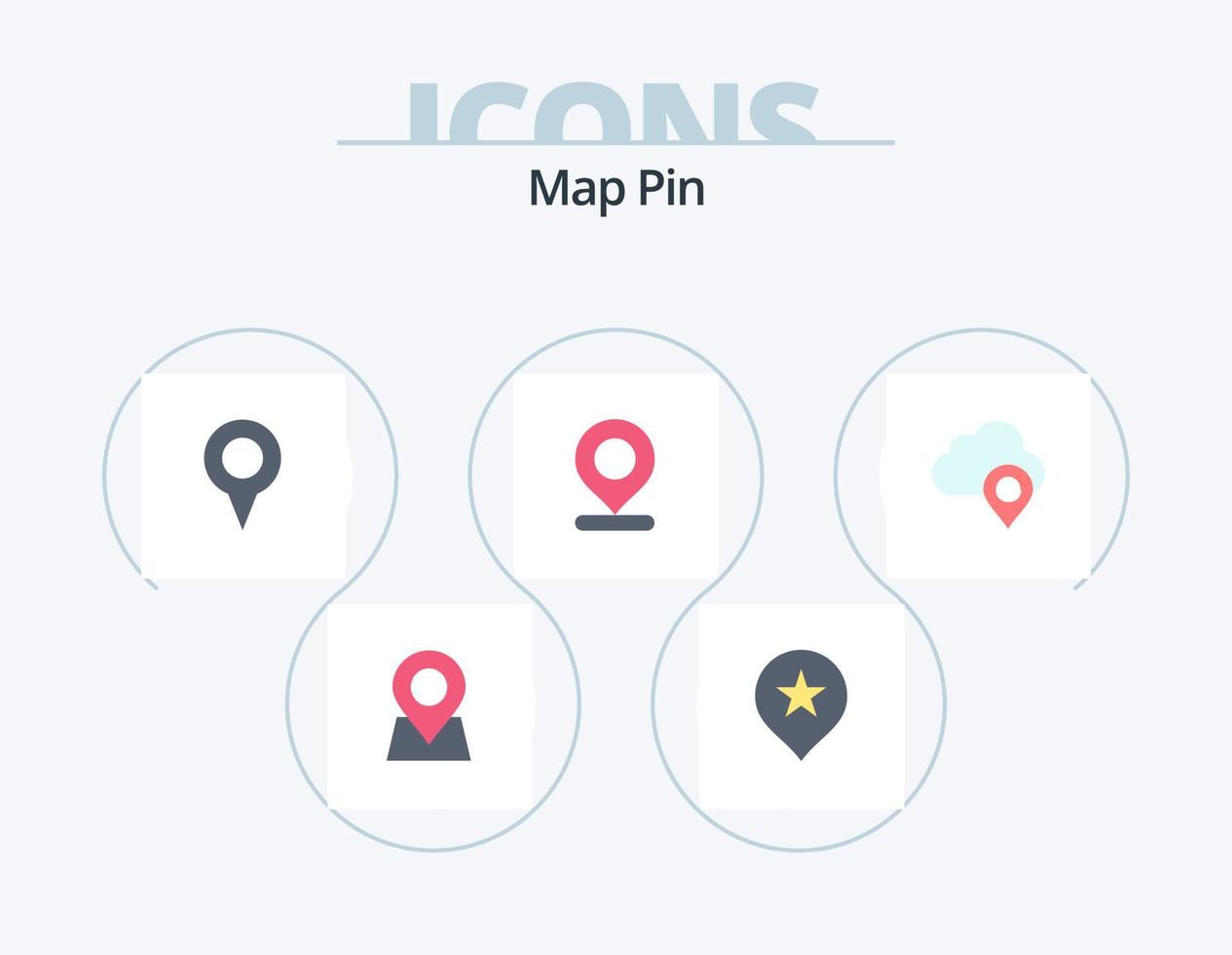 Map Pin Flat Icon Pack 5 Icon Design. . . location. marker. map vector