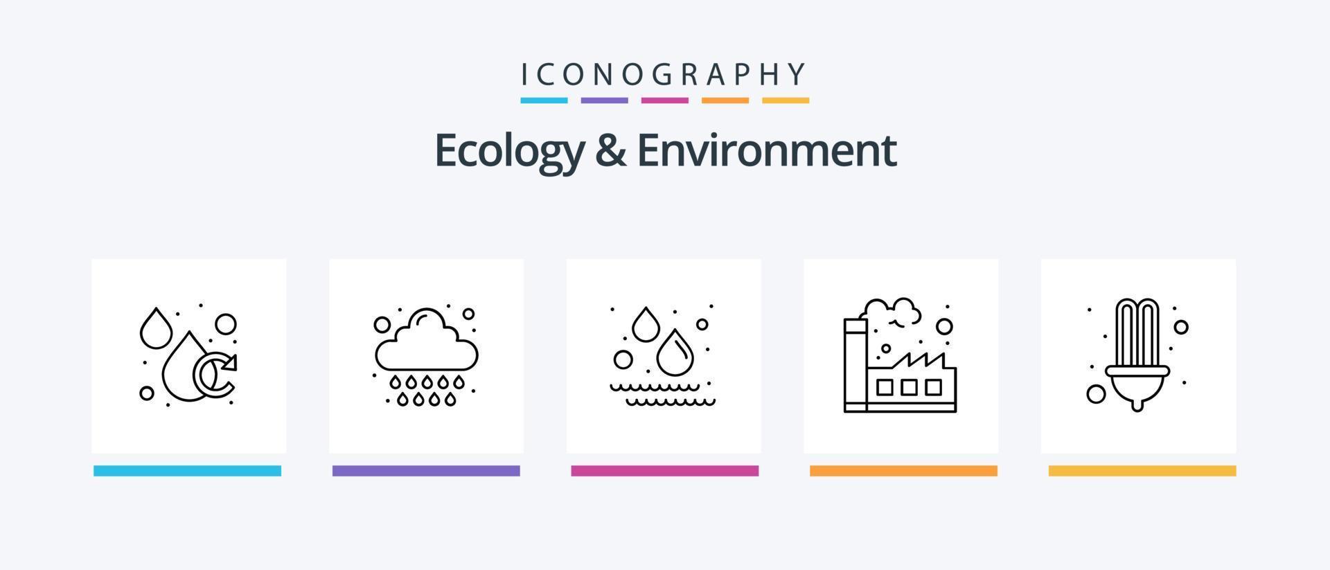 ecología y ambiente línea 5 5 icono paquete incluso verde. hoja. natural. casa. verde. creativo íconos diseño vector