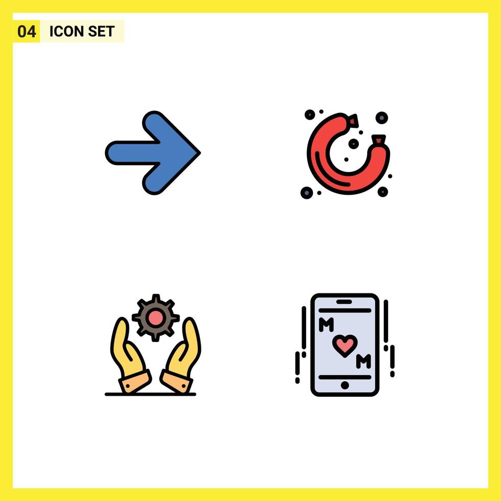 4 Creative Icons Modern Signs and Symbols of arrow development right store solutions Editable Vector Design Elements