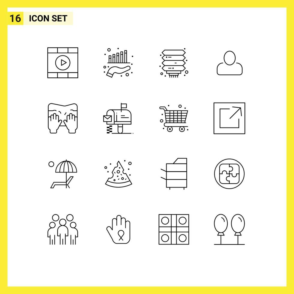 Stock Vector Icon Pack of 16 Line Signs and Symbols for spa massage china user administrator Editable Vector Design Elements
