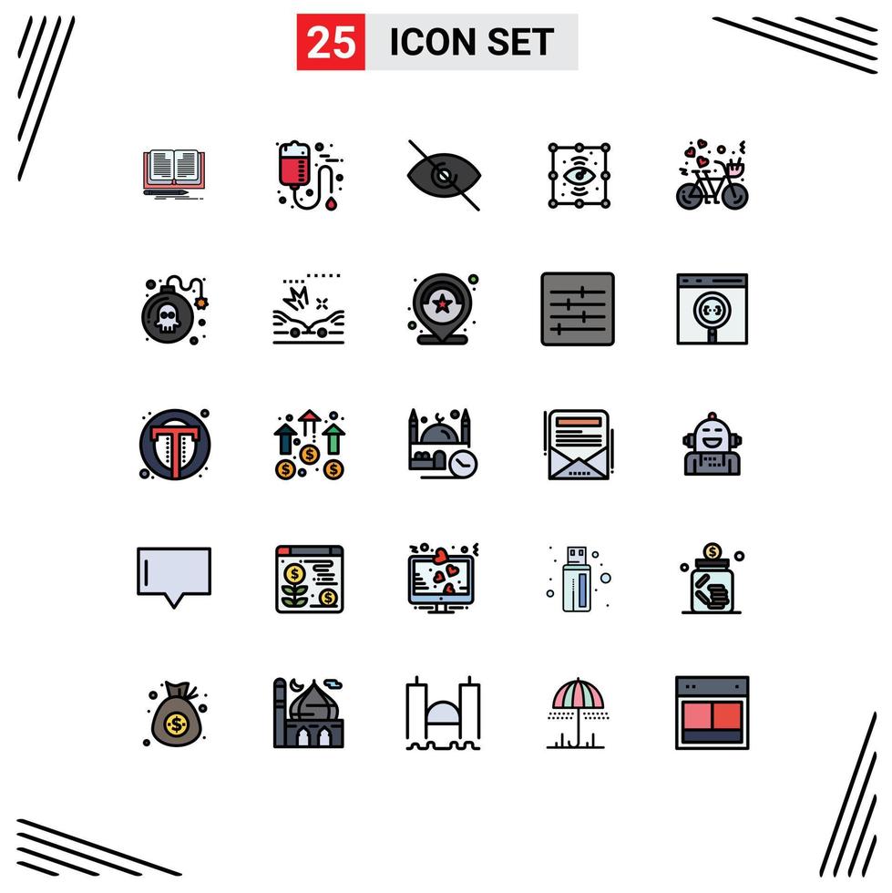 conjunto de 25 moderno ui íconos símbolos señales para Pareja ver salud ojo creativo editable vector diseño elementos