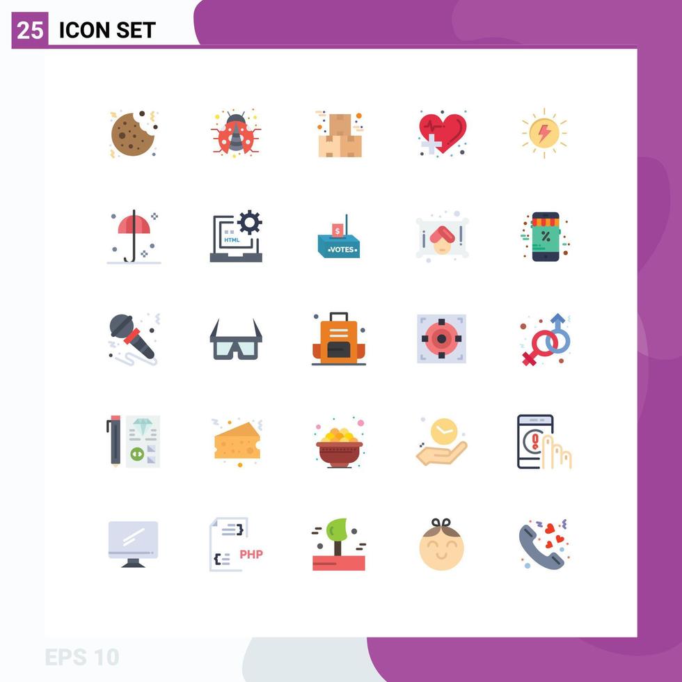 Stock Vector Icon Pack of 25 Line Signs and Symbols for heart health care box health production Editable Vector Design Elements