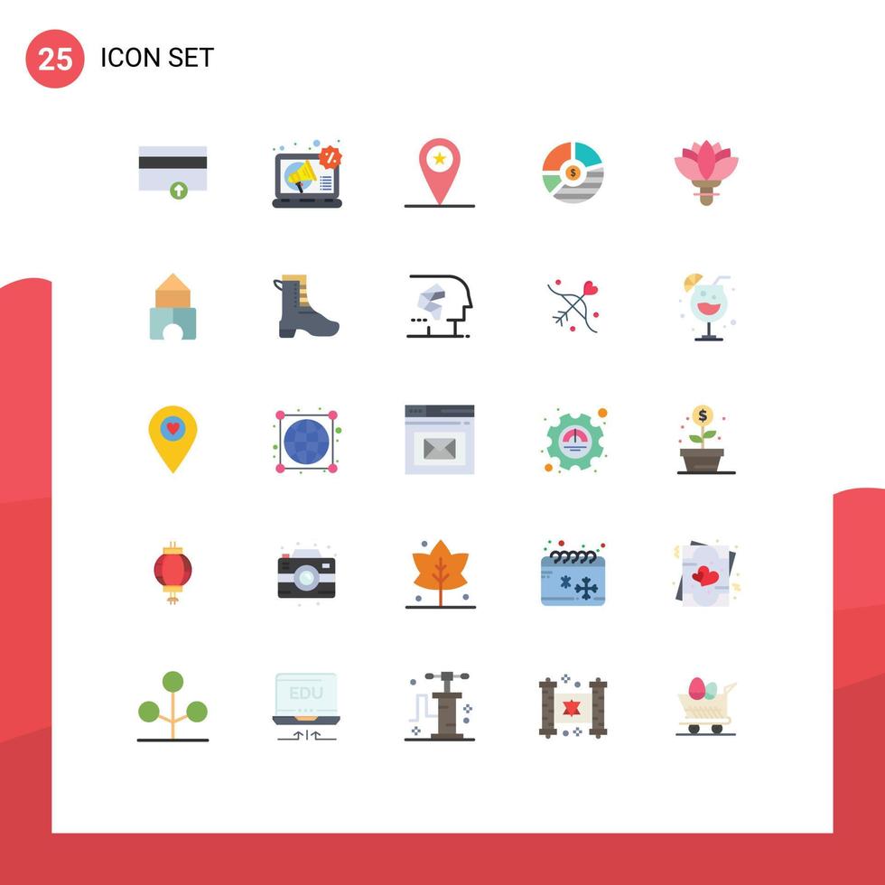 Group of 25 Modern Flat Colors Set for seo business army bar chart Editable Vector Design Elements