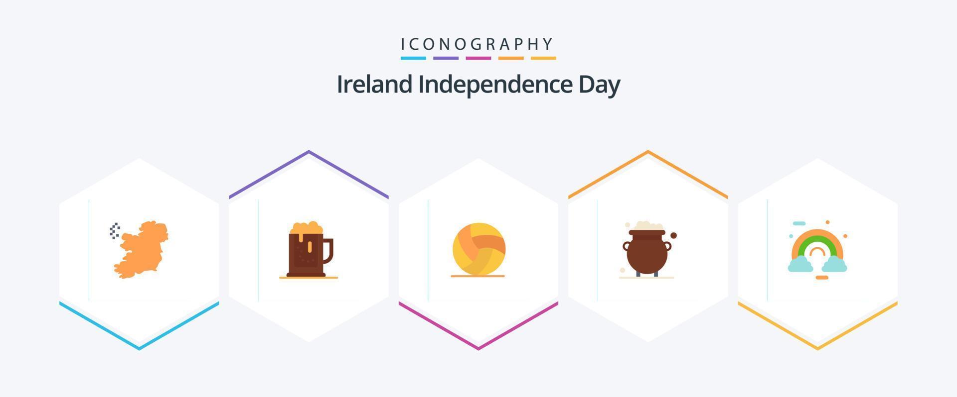 Ireland Independence Day 25 Flat icon pack including celebrate. metal. football. luck. fortune vector