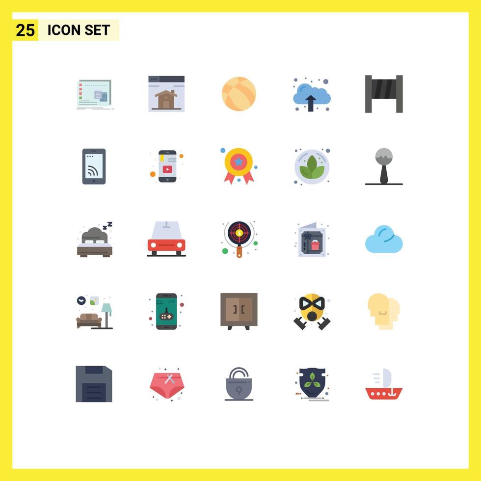 25 Flat Color concept for Websites Mobile and Apps tools upload design data sport Editable Vector Design Elements