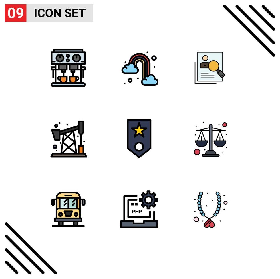 9 Creative Icons Modern Signs and Symbols of pump jack search employee resume personal Editable Vector Design Elements