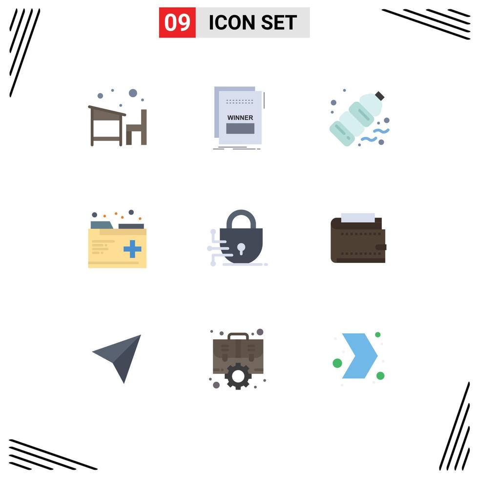 Universal Icon Symbols Group of 9 Modern Flat Colors of medical care malicious waste plastic Editable Vector Design Elements
