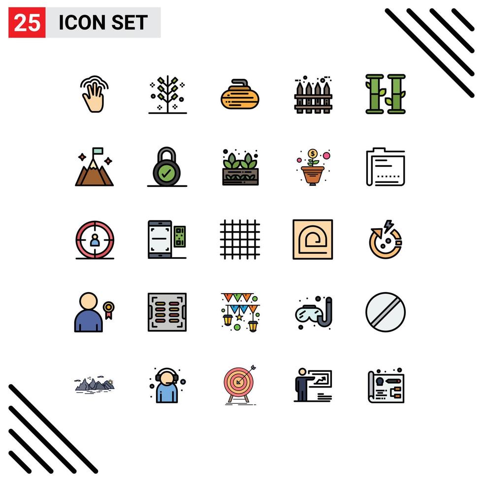 25 Creative Icons Modern Signs and Symbols of wood fence firework garden equipment Editable Vector Design Elements