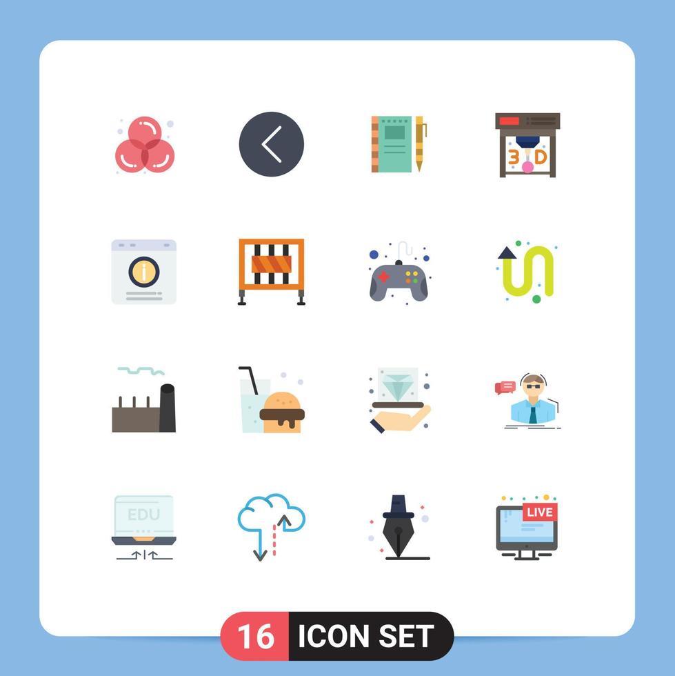 16 Creative Icons Modern Signs and Symbols of printing printing multimedia sketch notebook Editable Pack of Creative Vector Design Elements