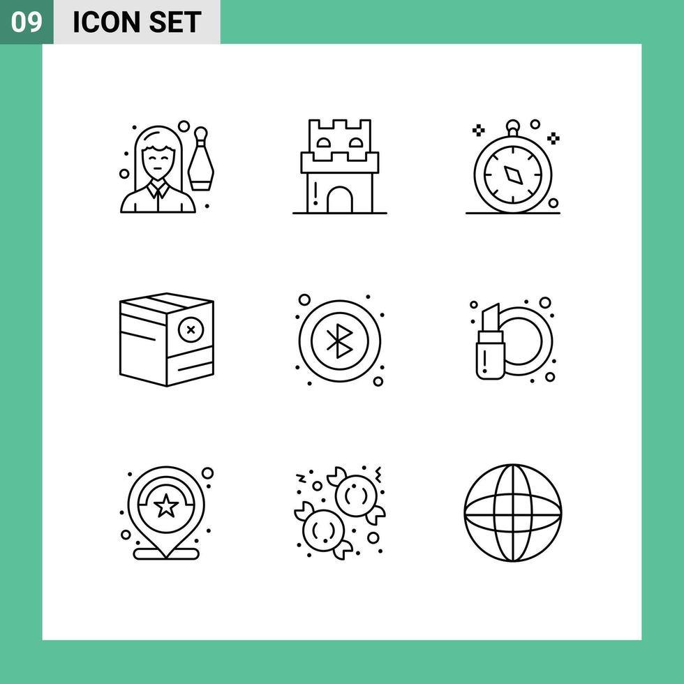 9 Creative Icons Modern Signs and Symbols of no commerce sand box navigation Editable Vector Design Elements