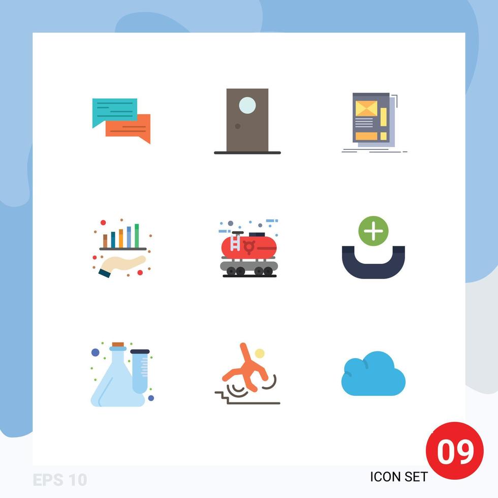 Group of 9 Modern Flat Colors Set for business layout entrance web wire Editable Vector Design Elements